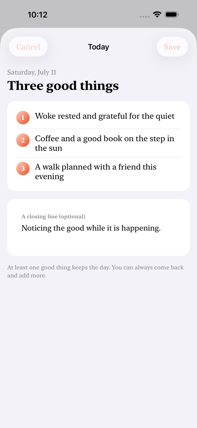 ThreeGoods: Gratitude capture d’écran 2