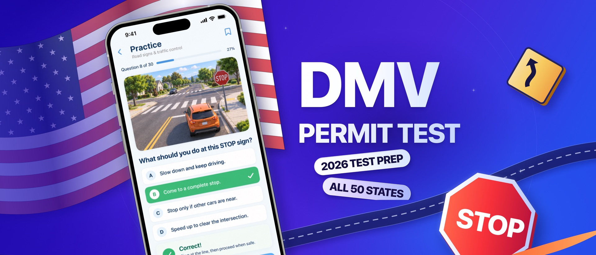 DMV: Practice Test Before Exam product page header