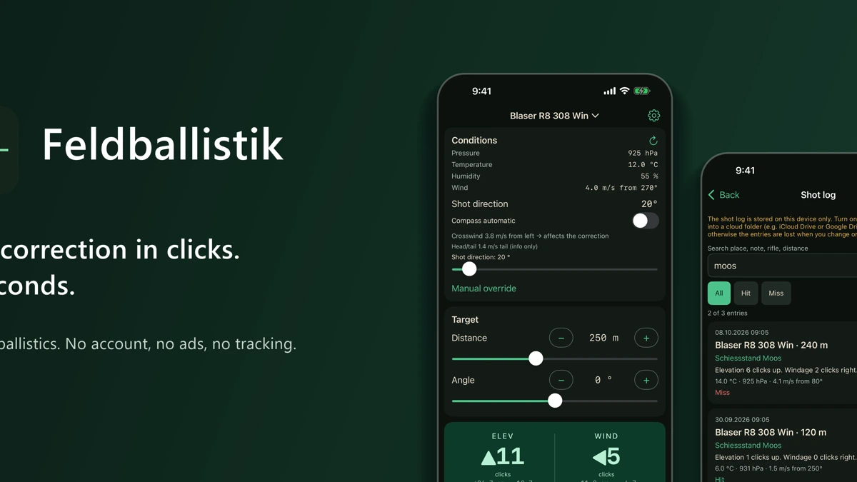 Feldballistik: Hunt Ballistics App Store product page header