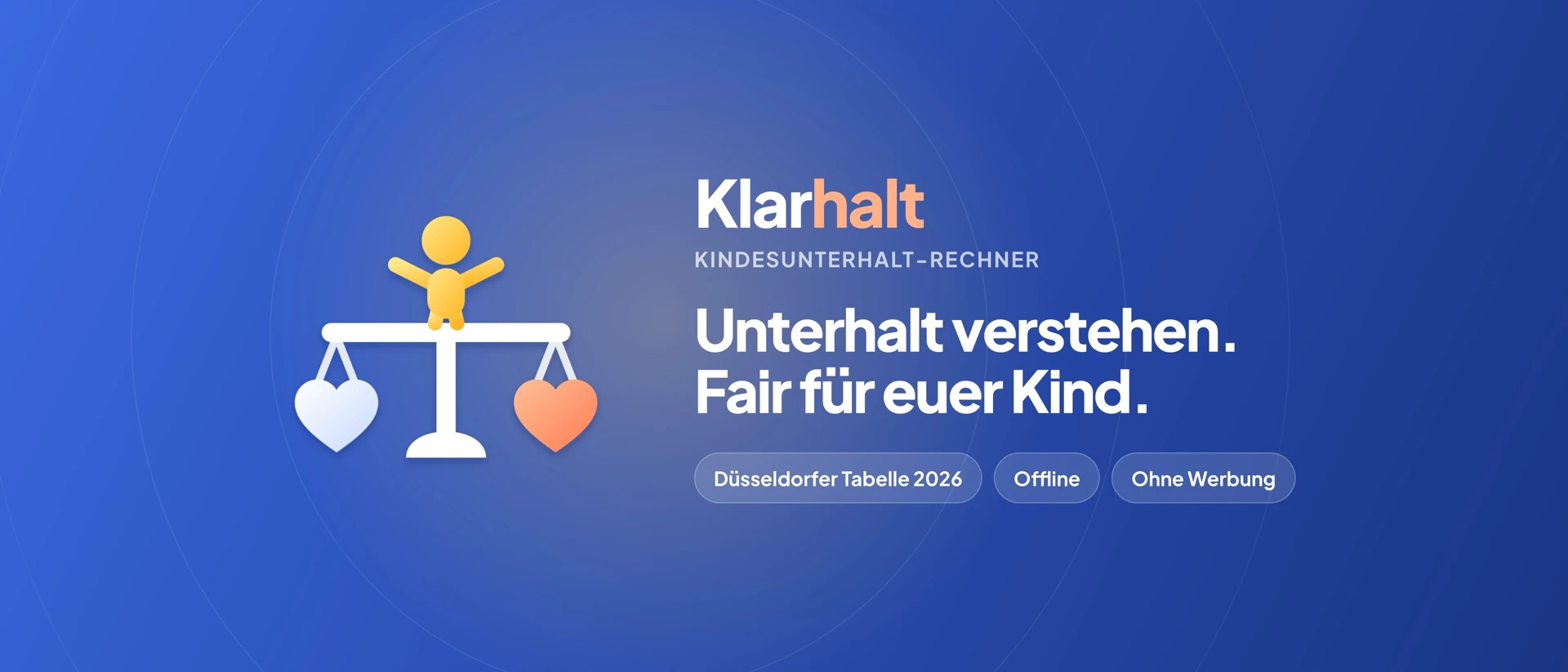 Klarhalt – Unterhaltsrechner product page header
