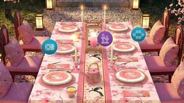 Cherry Blossom Tablescaping