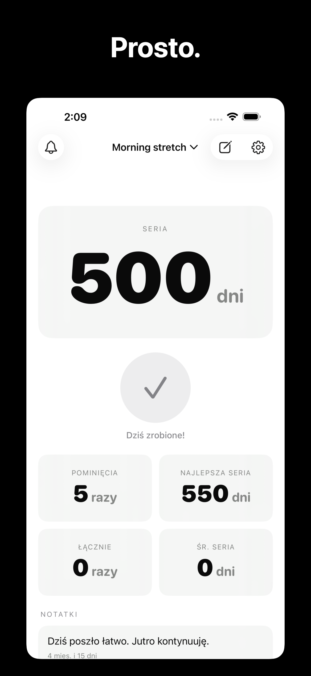 KeepGoing - Habit Tracker iOS screenshot 2 showing app interface