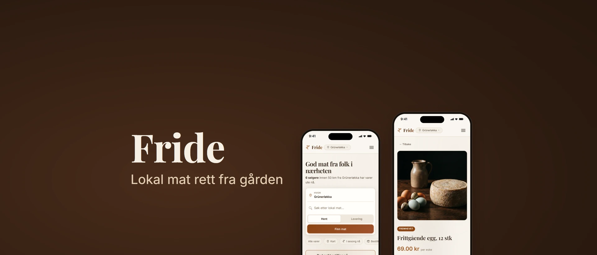 Fride product page header