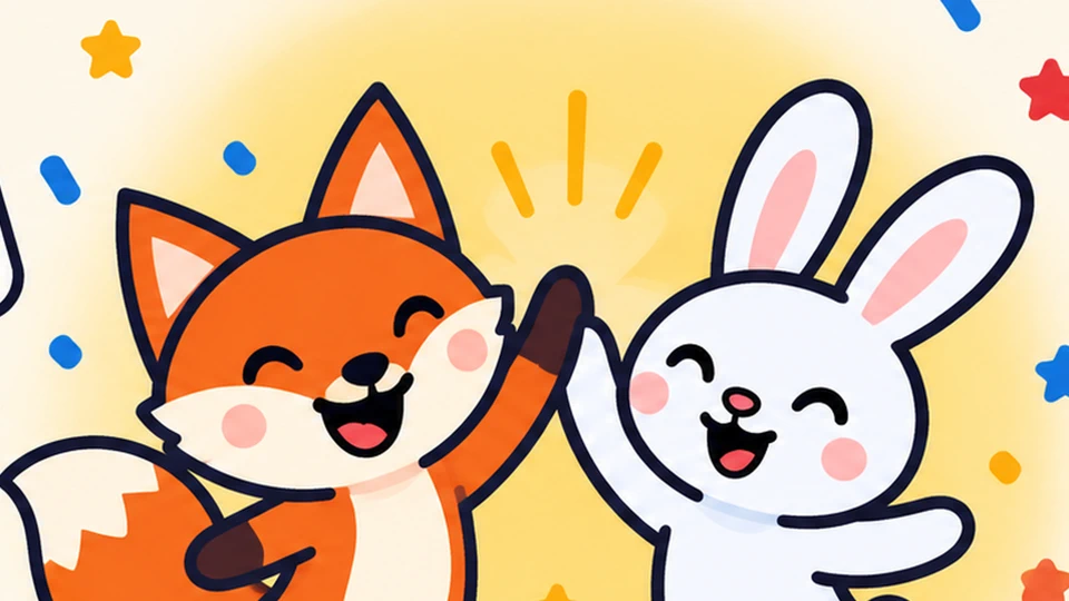 Fox & Bunny: Alias for kids App Store product page header