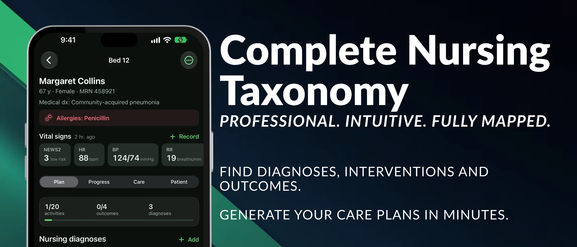 Taxonys: Nursing Care Plans product page header