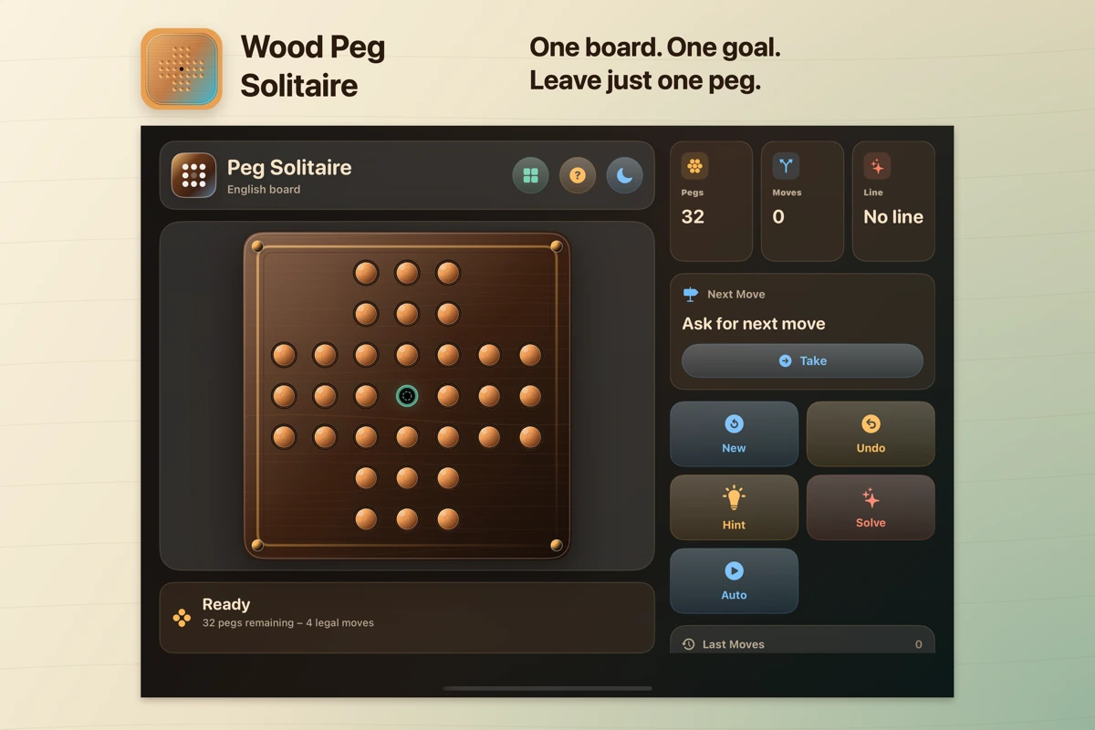 Wood Peg Solitaire search result