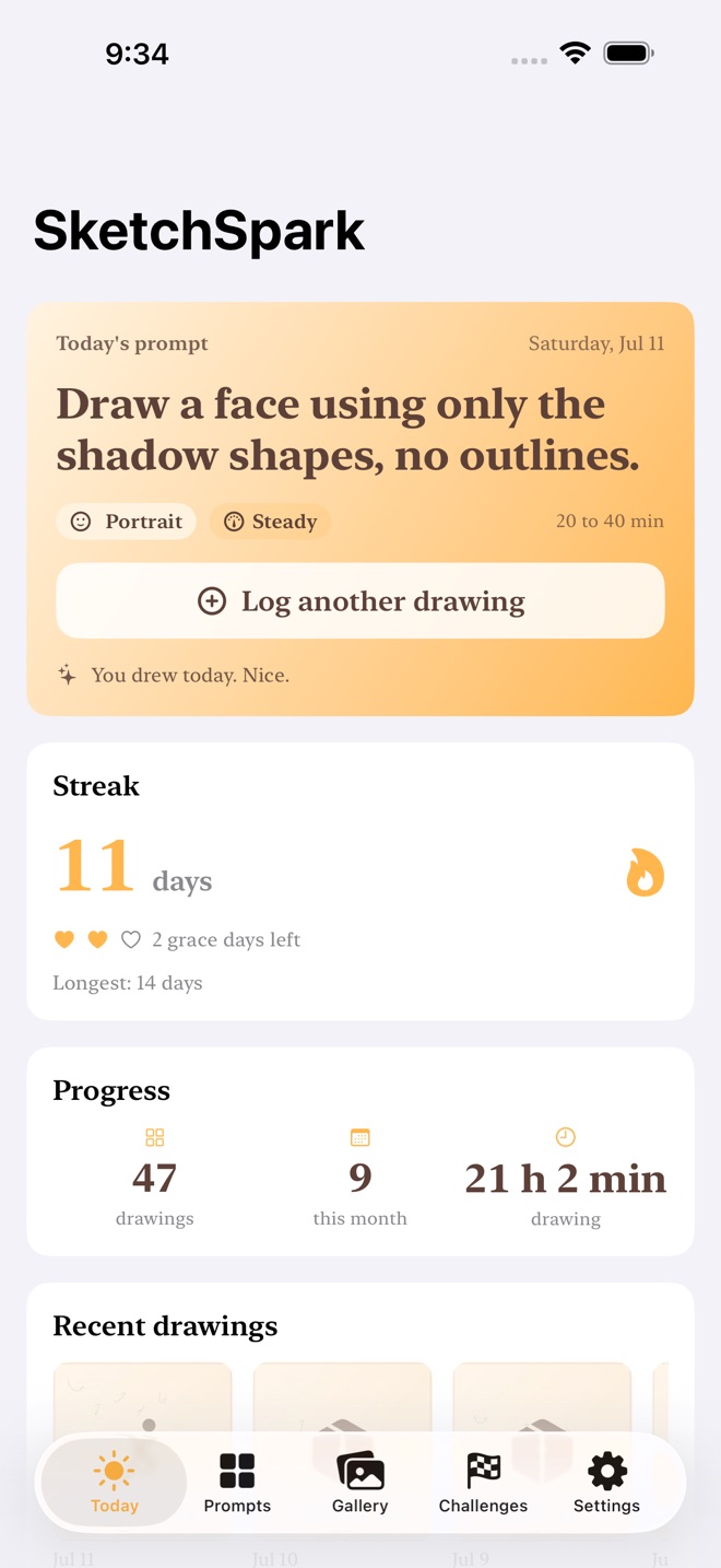 SketchSpark: Draw Daily screenshot 1