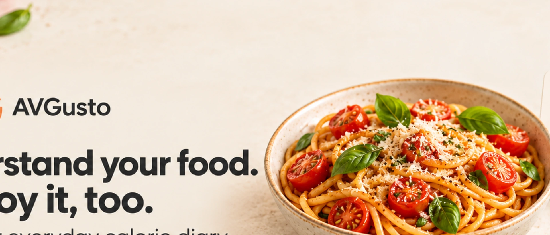 AVGusto: AI Calorie Counter product page header