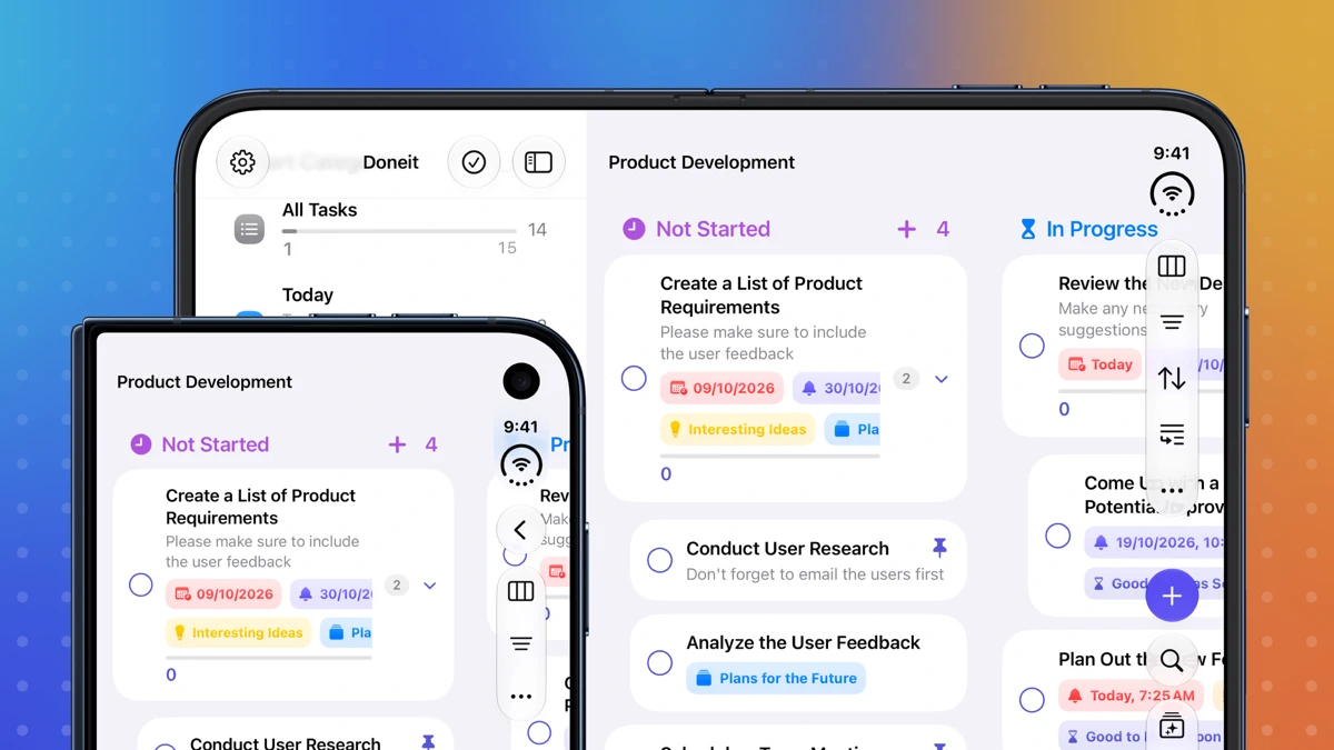 Kanban - Doneit search result, In-app event: Unfold Your Tasks