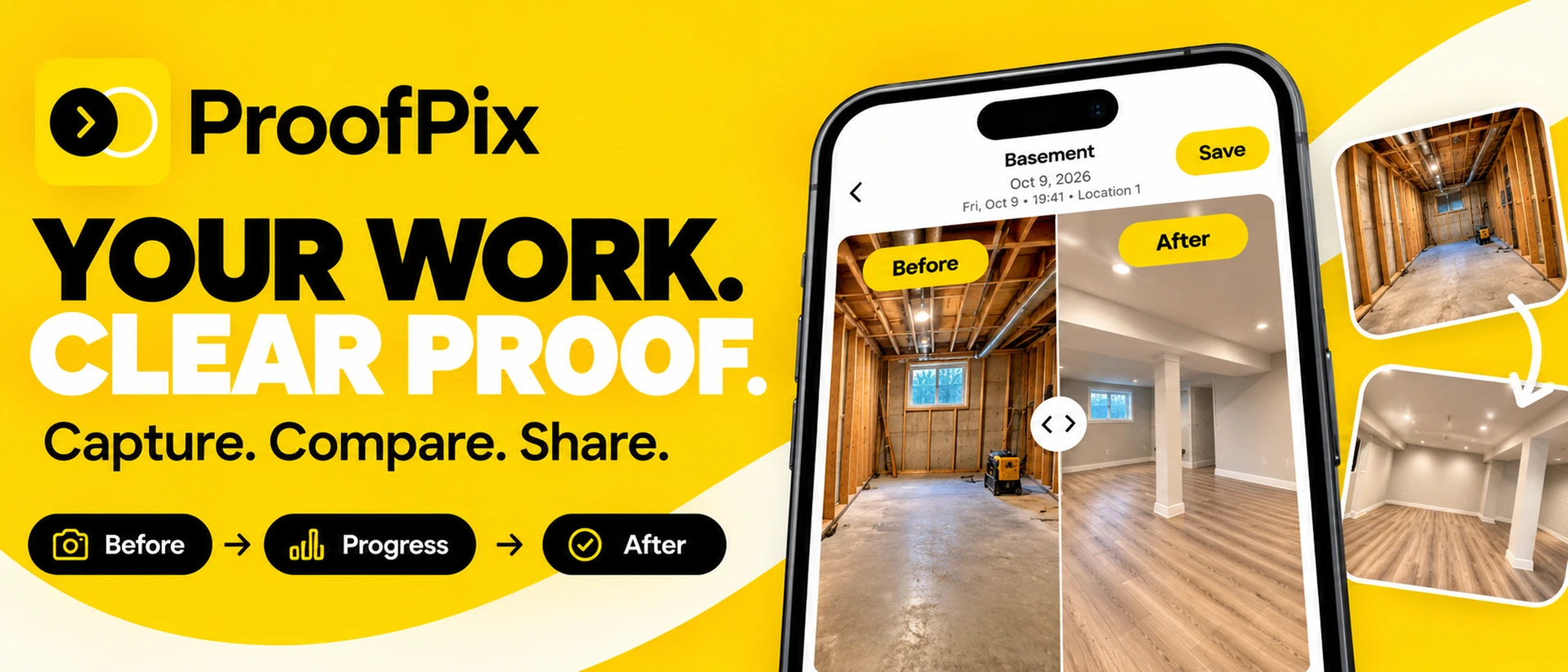 ProofPix: Before & After product page header