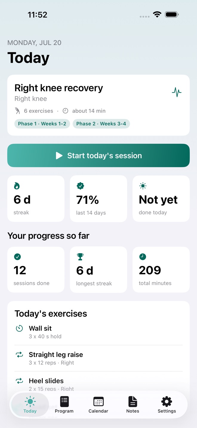 RehabReps: Home Exercises screenshot 1