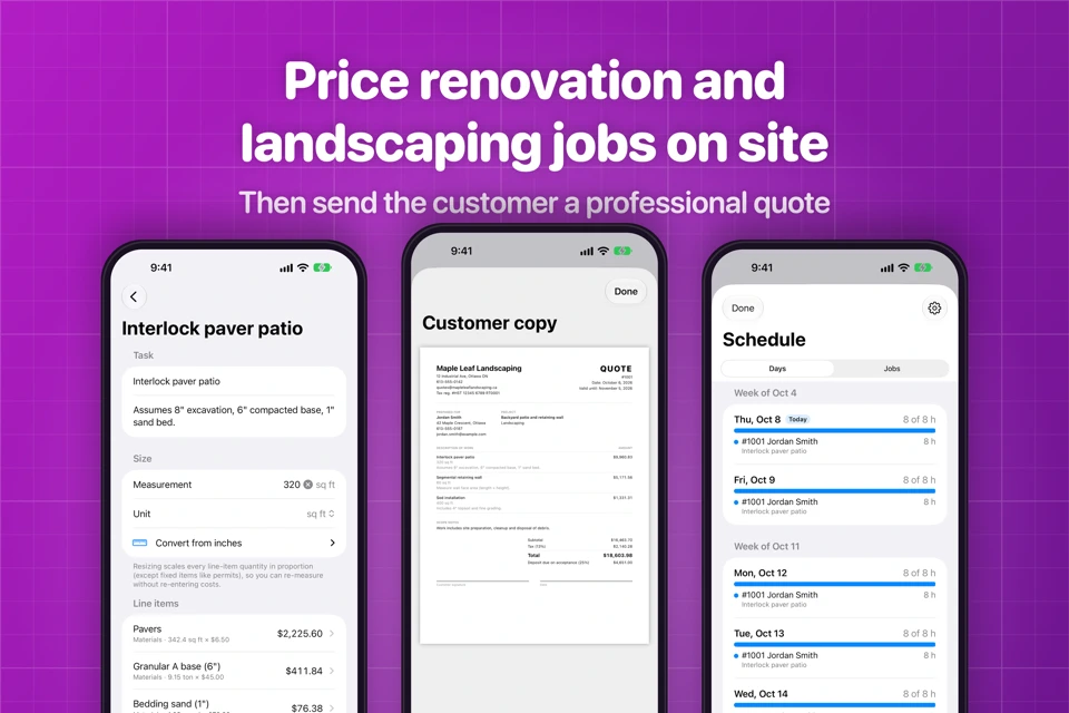 Simon Says Contractor Quotes App Store search result