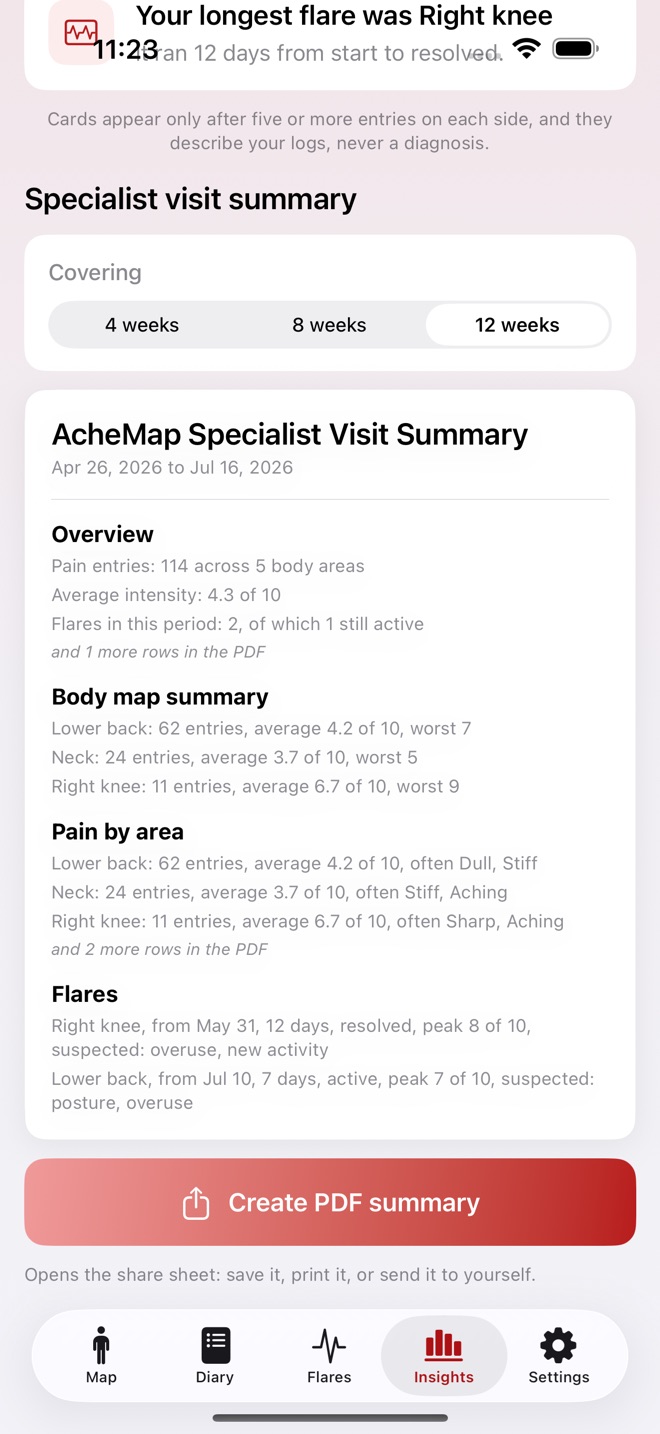 AcheMap: Pain Diary screenshot 5