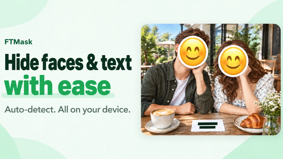 FTMask - Face & Text Redaction App Store product page header