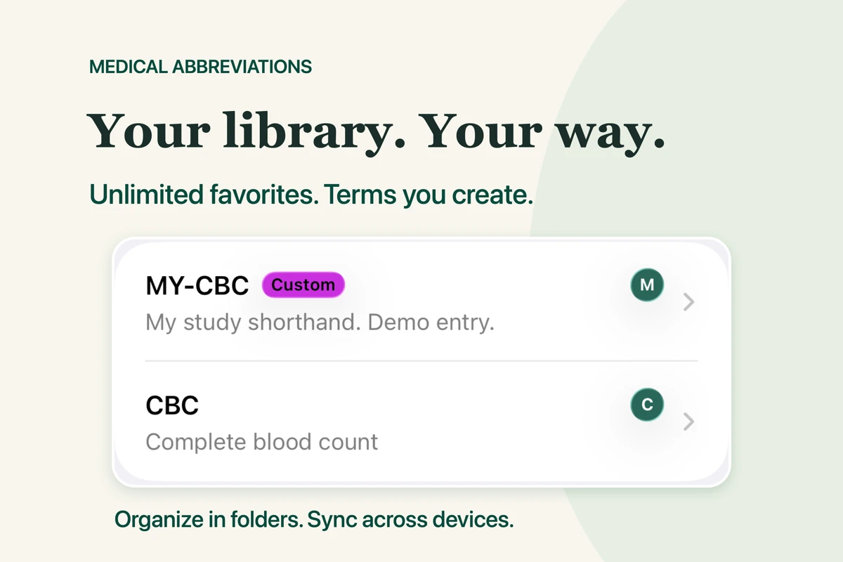 Medical Abbreviations: Quick search result