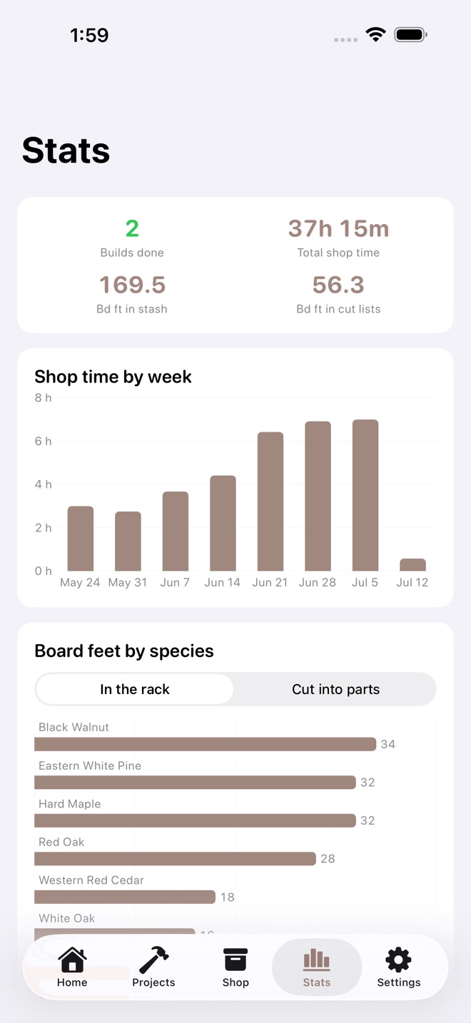 GrainLog: Woodshop Log screenshot 3