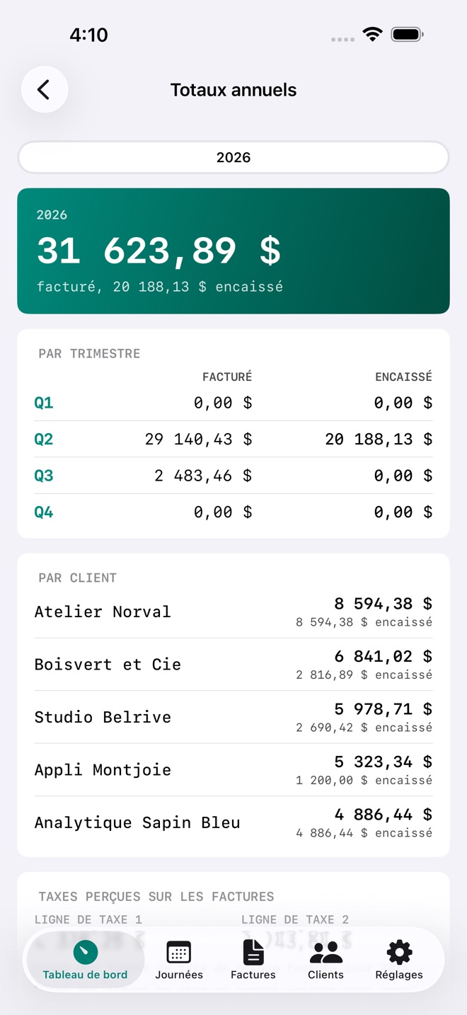 DayRate : Taux journalier capture d’écran 5