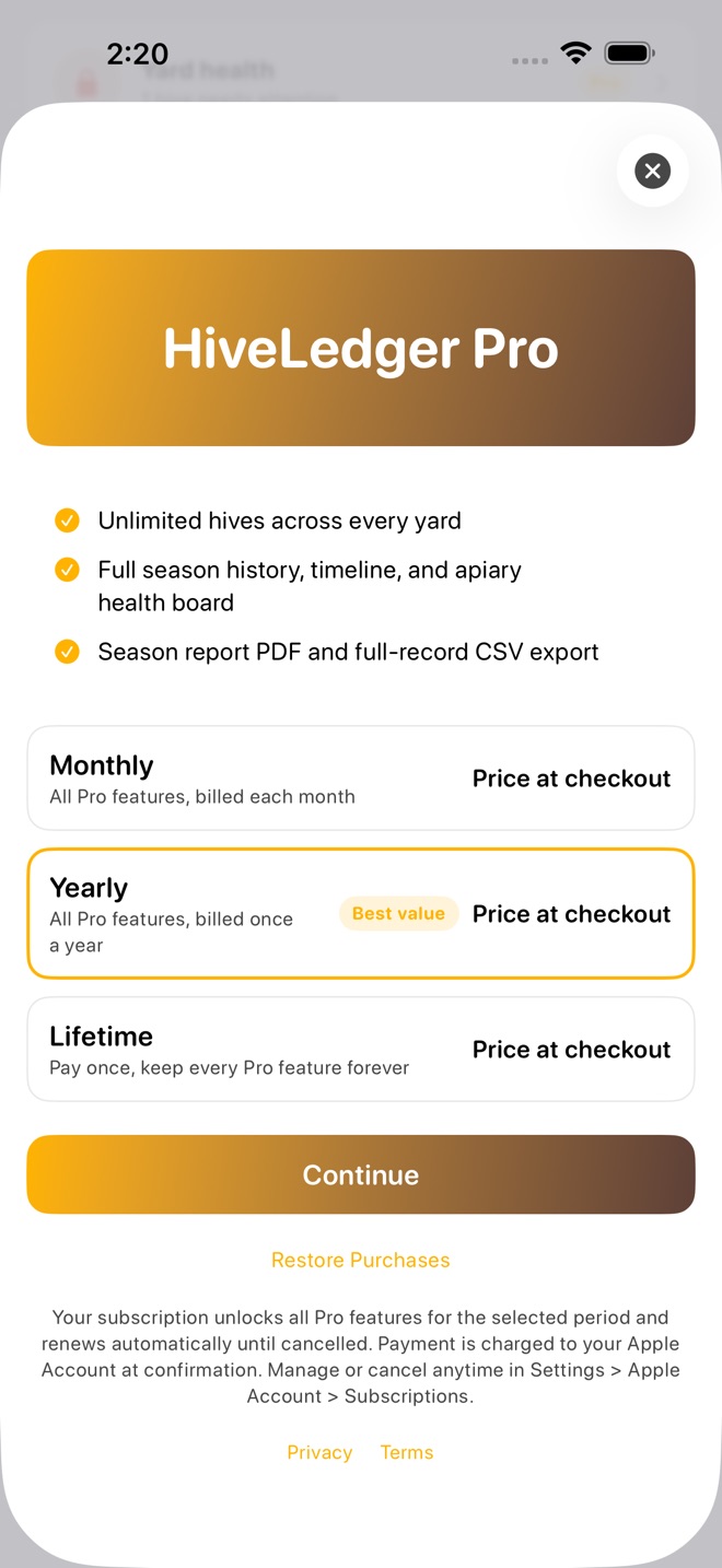 HiveLedger : Apiculture capture d’écran 4