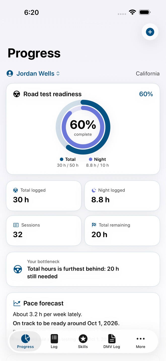 PermitBook: Driving Hours Log screenshot 1