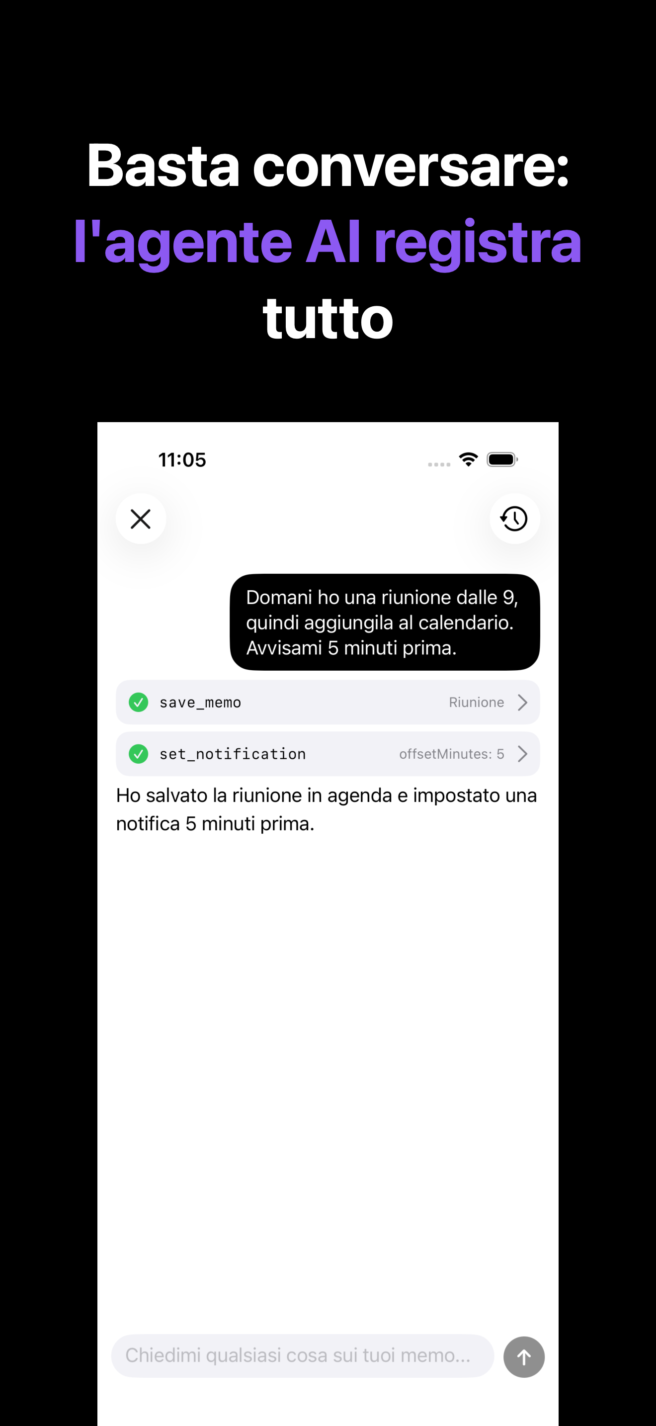 Notone - シンプルなメモAI Agent iOS screenshot 4 showing app interface