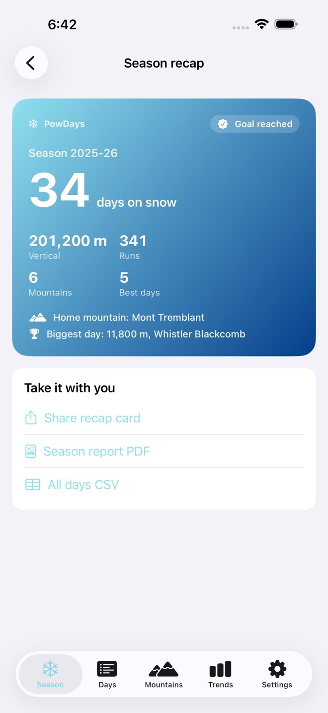 PowDays: Ski Journal screenshot 4