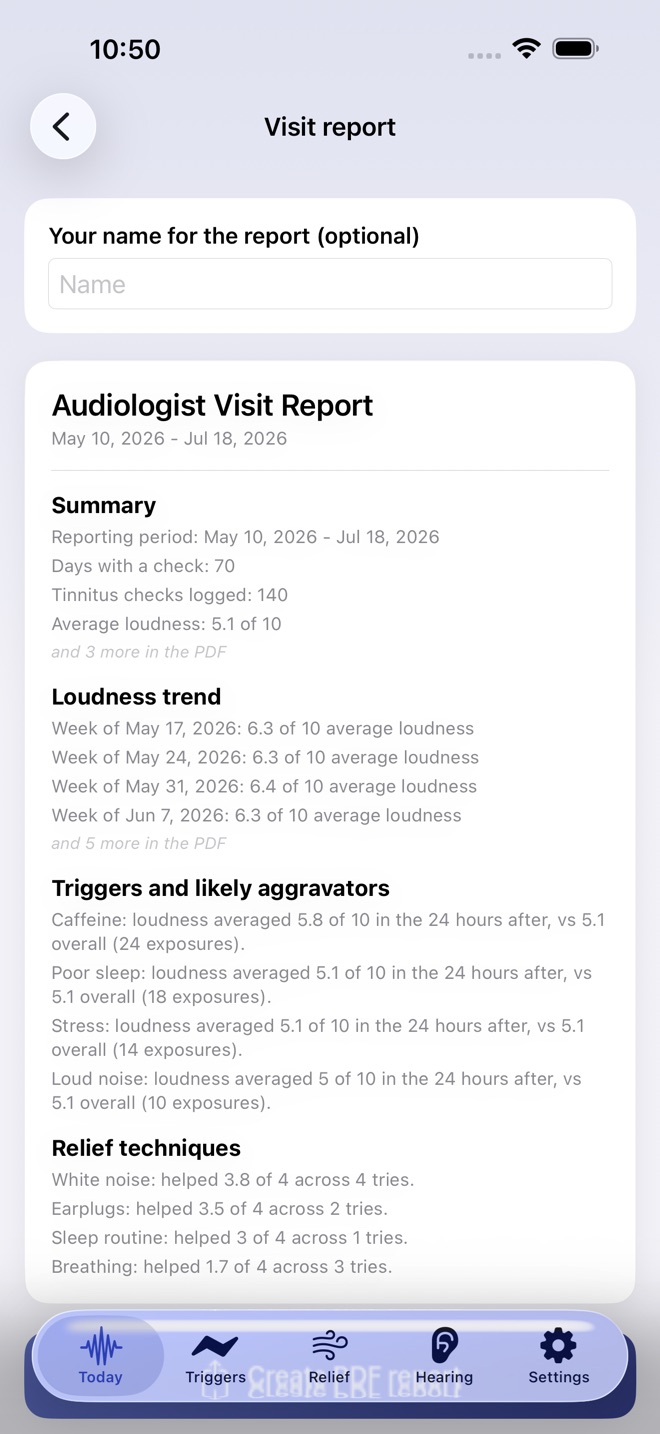 HushTrace: Tinnitus Log screenshot 5