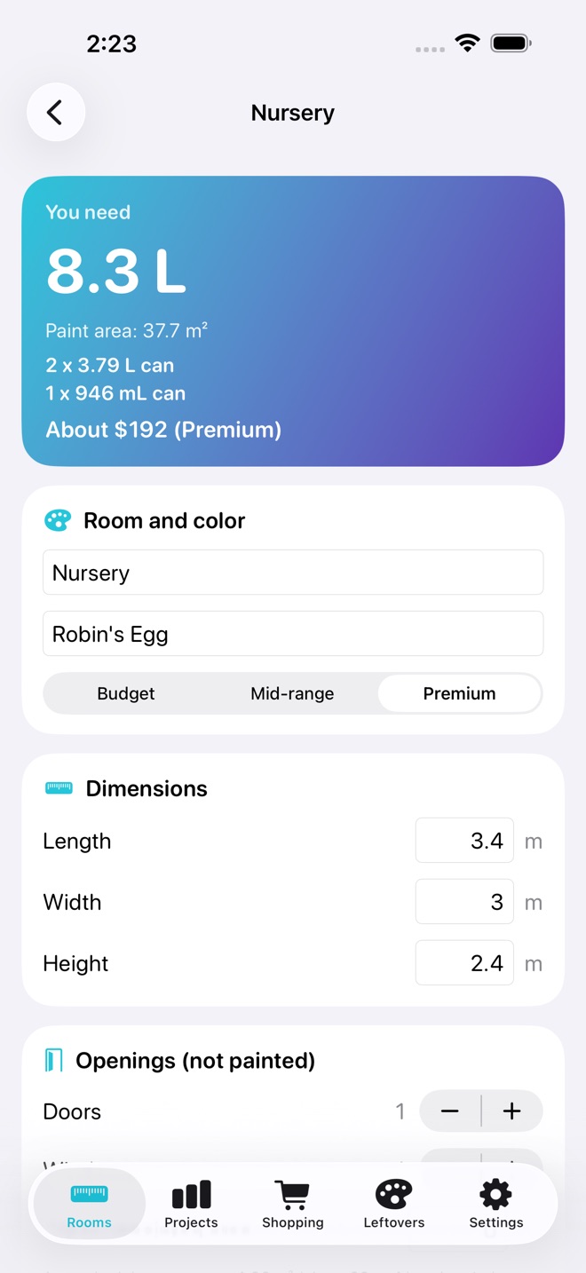 CoatCount: Paint Estimator screenshot 2