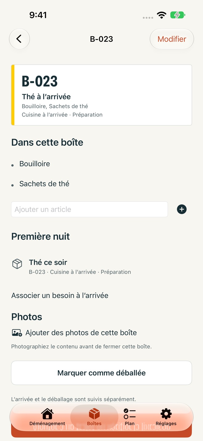 MoveBox : Déménagement capture d’écran 2
