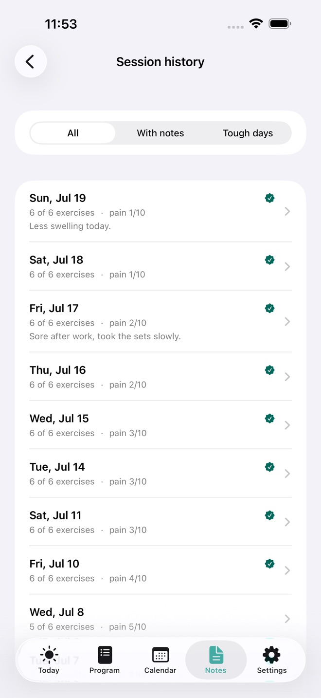RehabReps: Home Exercises screenshot 4
