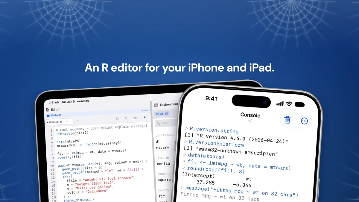 webRios App Store product page header