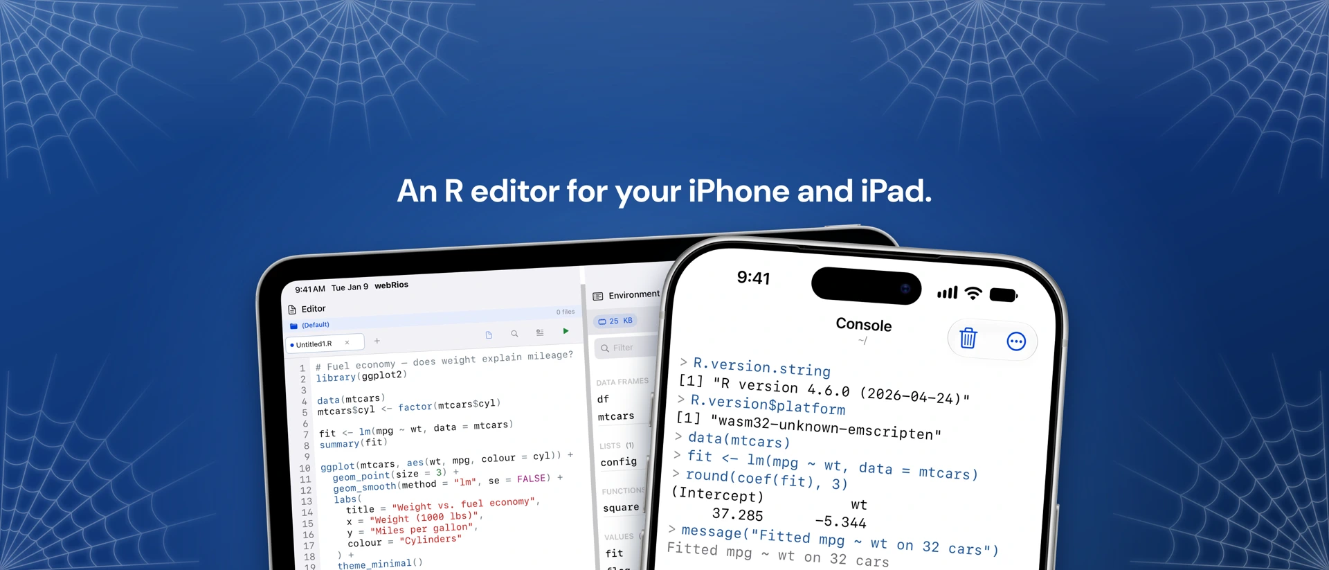 webRios product page header
