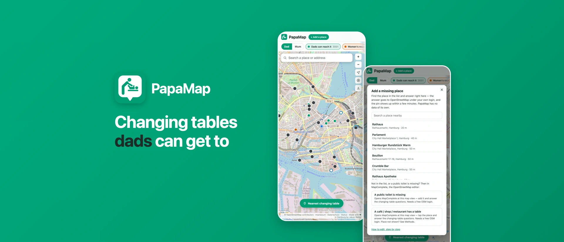 PapaMap product page header
