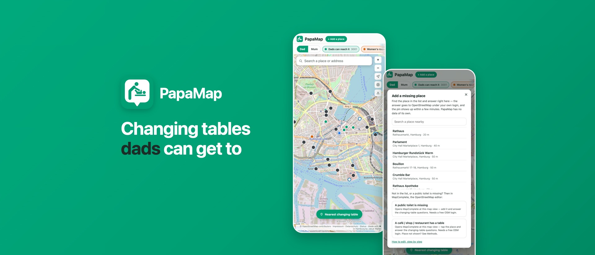 PapaMap product page header
