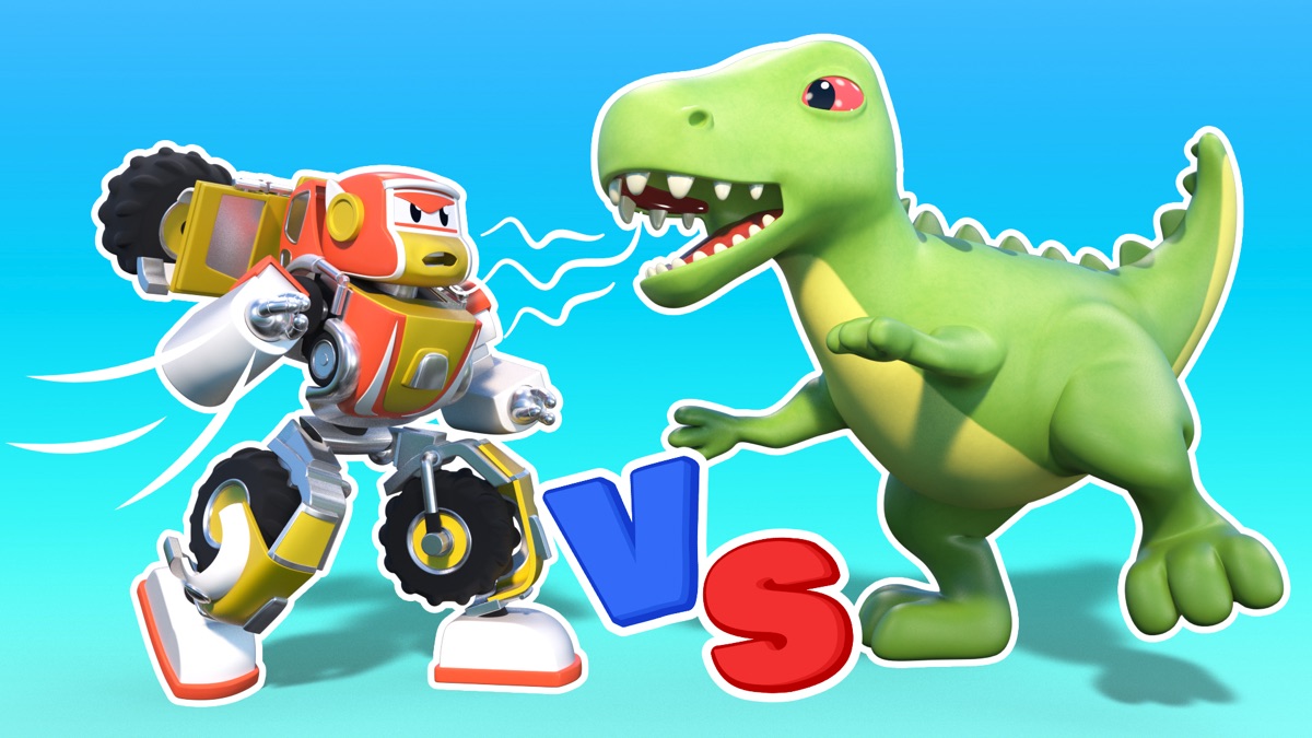 Robot Car Vs. Dinosaur T-rex - Car City Super: Robofuse (Season 1 ...