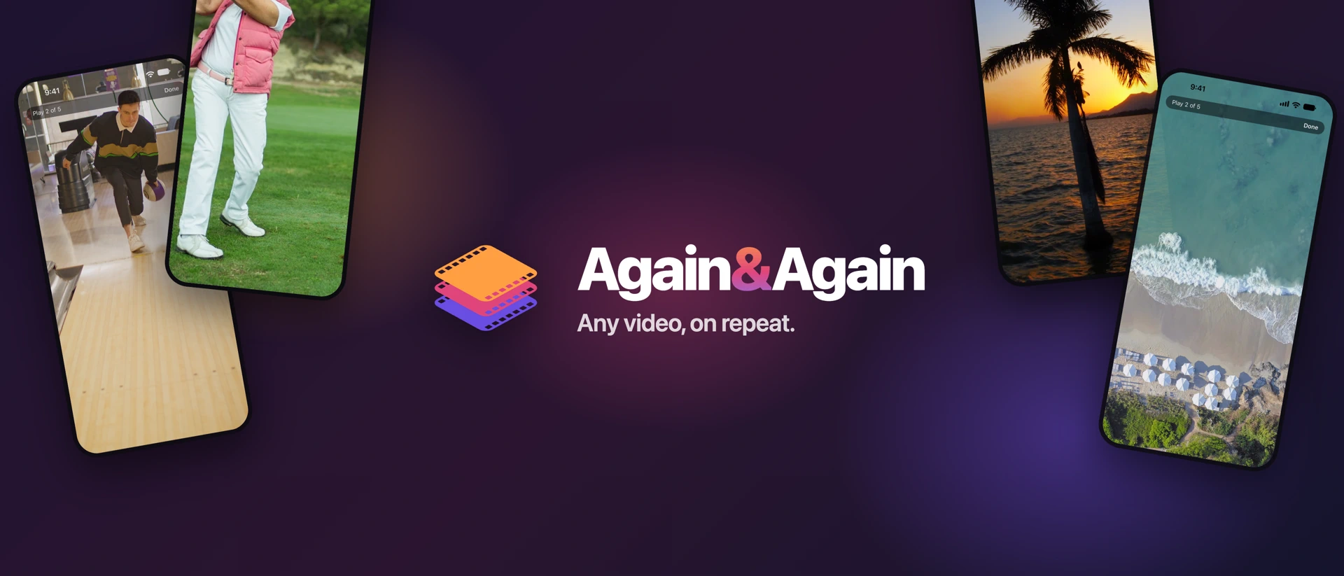 Again&Again: Video Looper product page header