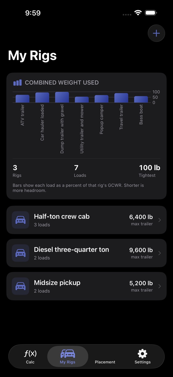 TowCalc: Trailer Weights screenshot 3
