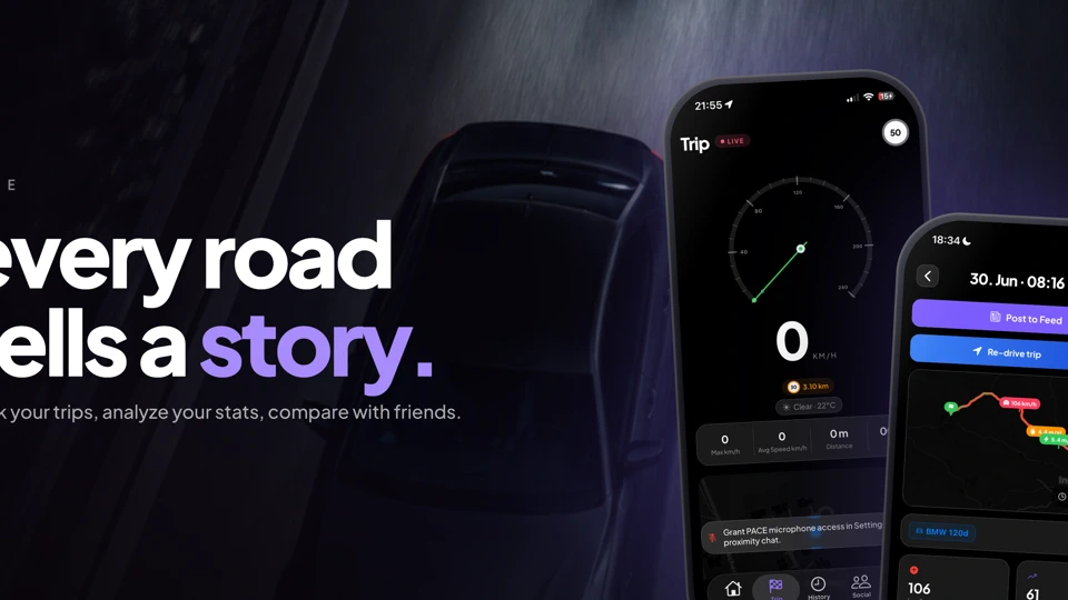 PACE – Drive with friends App Store product page header