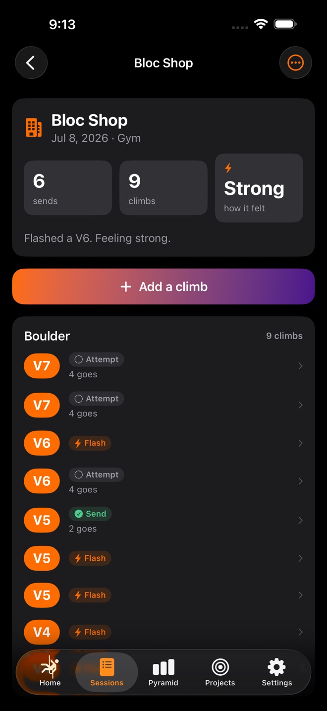 CruxLog: Climbing Journal screenshot 2