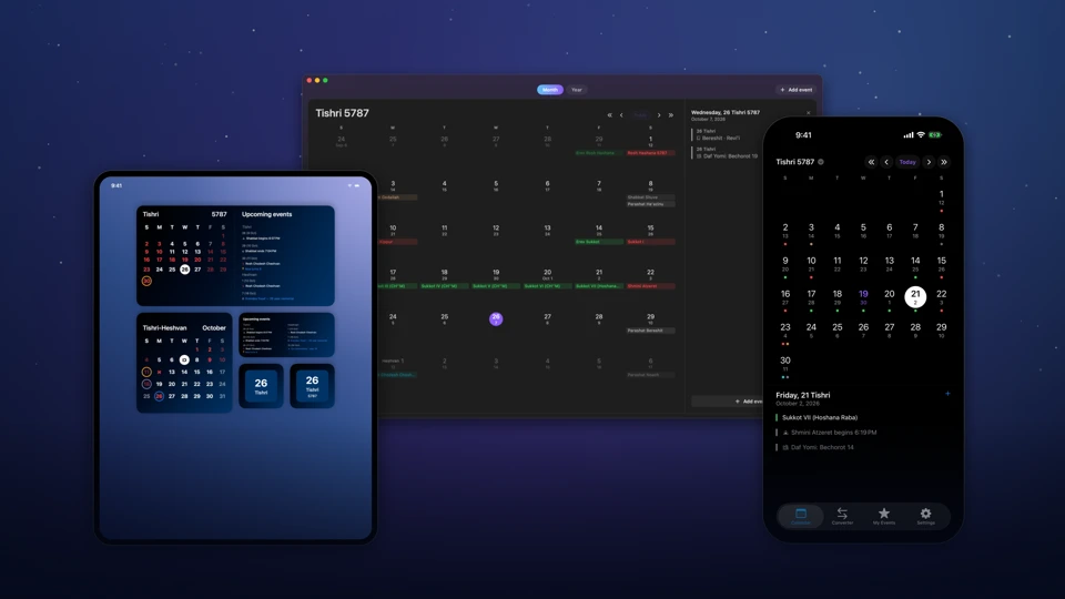 Chodesh Hebrew Date & Calendar App Store product page header