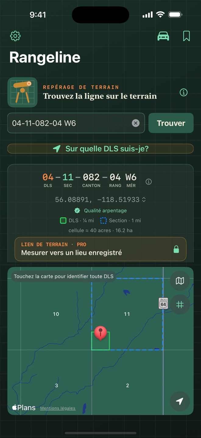 Rangeline: GPS et terres DLS capture d’écran 5