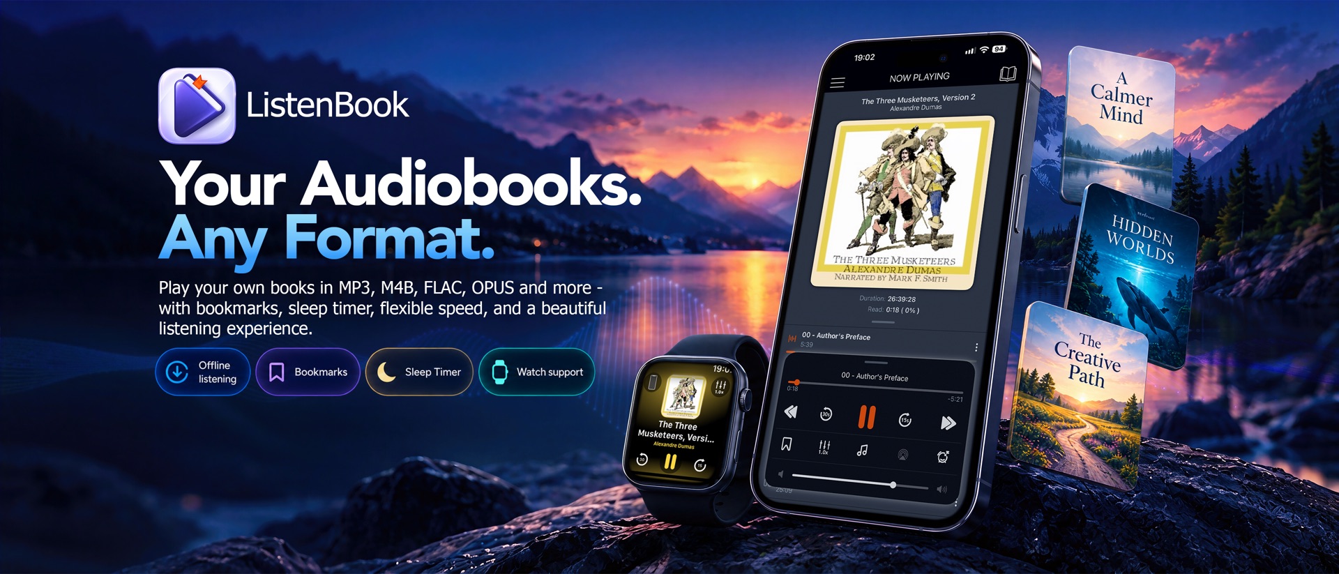 ListenBook Pro: book player product page header