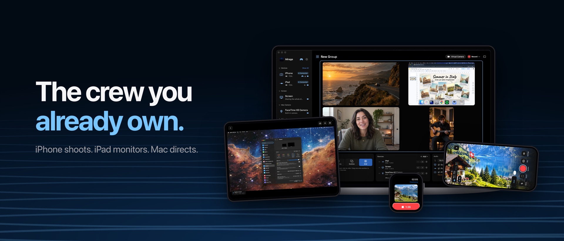 Mirage Capture product page header