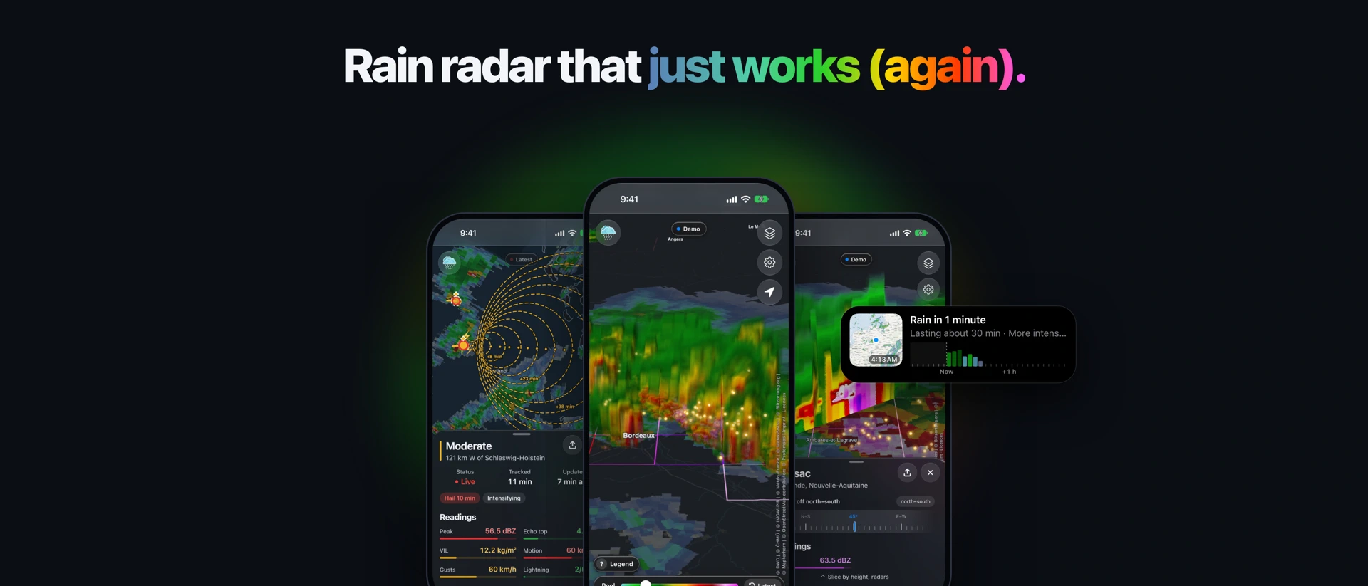 meteocool rain radar product page header
