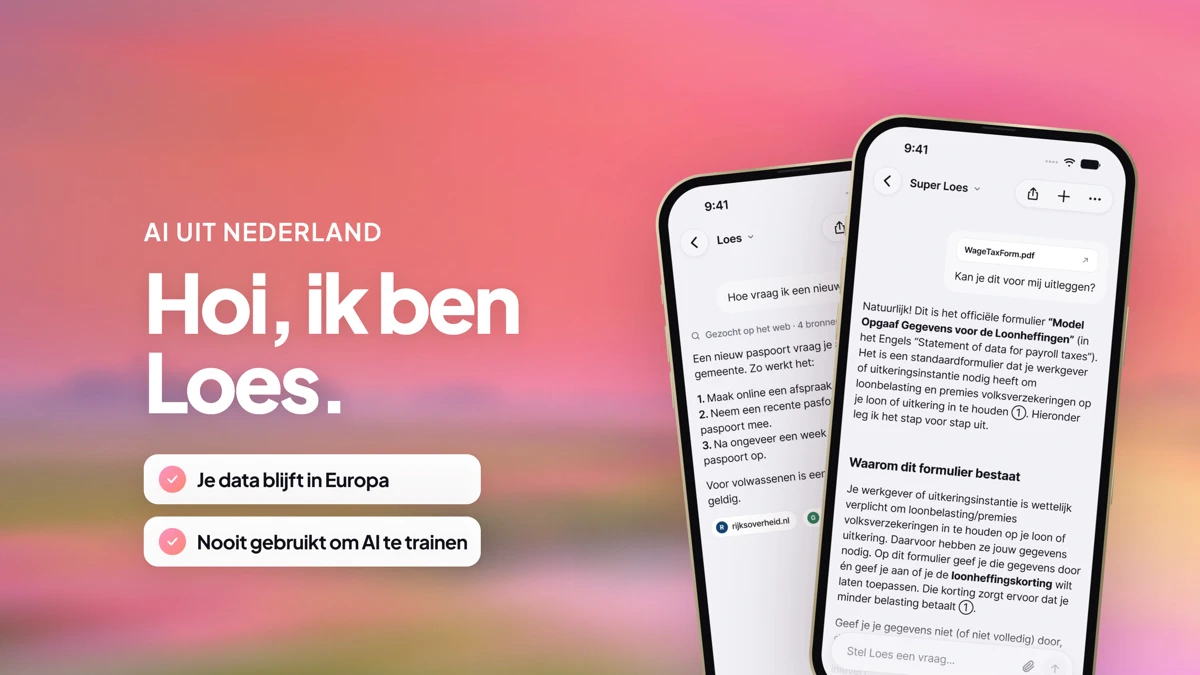 Loes: de Nederlandse AI chat App Store product page header