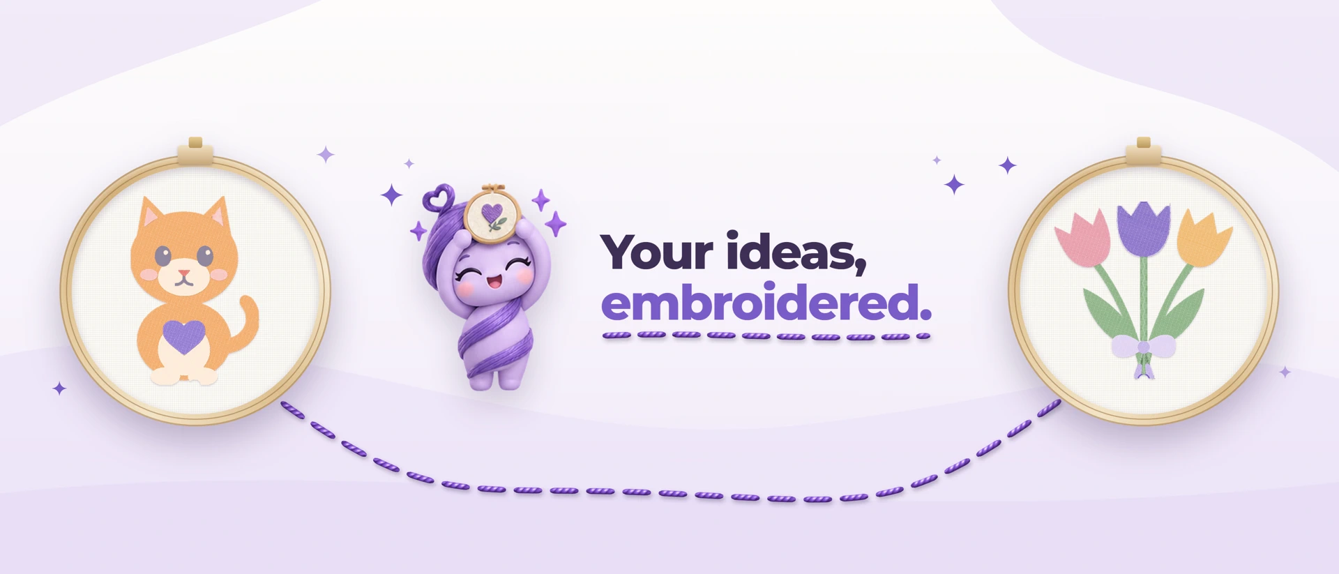 Hoopy: photo to embroidery App Store product page header