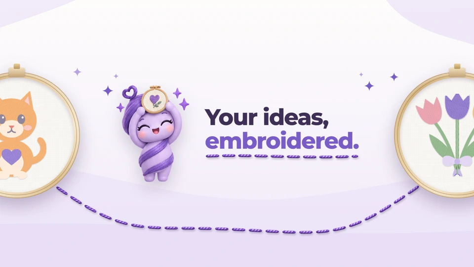 Hoopy: photo to embroidery App Store product page header
