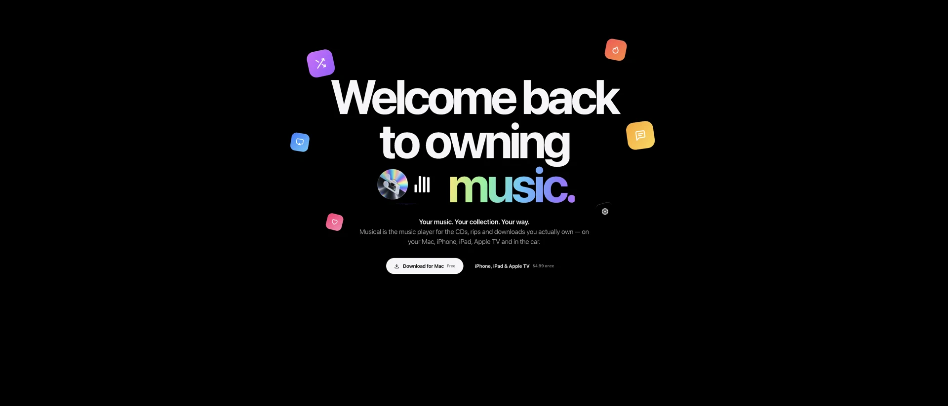 Musical! product page header