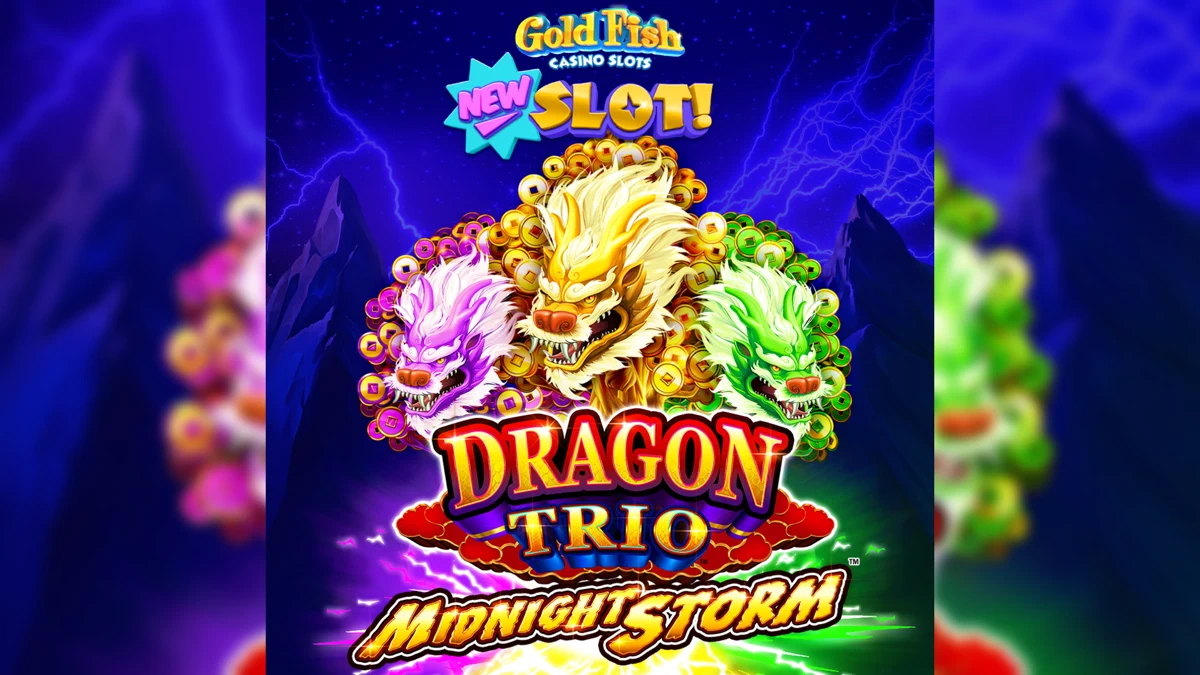 Gold Fish Casino Slots Games search result, In-app event: Dragon Trio: Midnight Storm