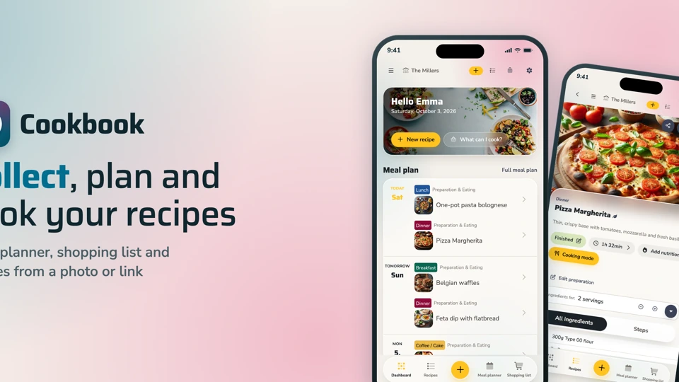 Cookbook Manage & save recipes App Store product page header