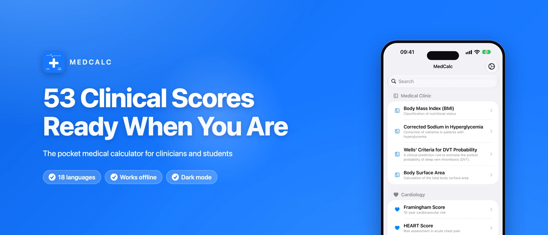 MedCalc product page header
